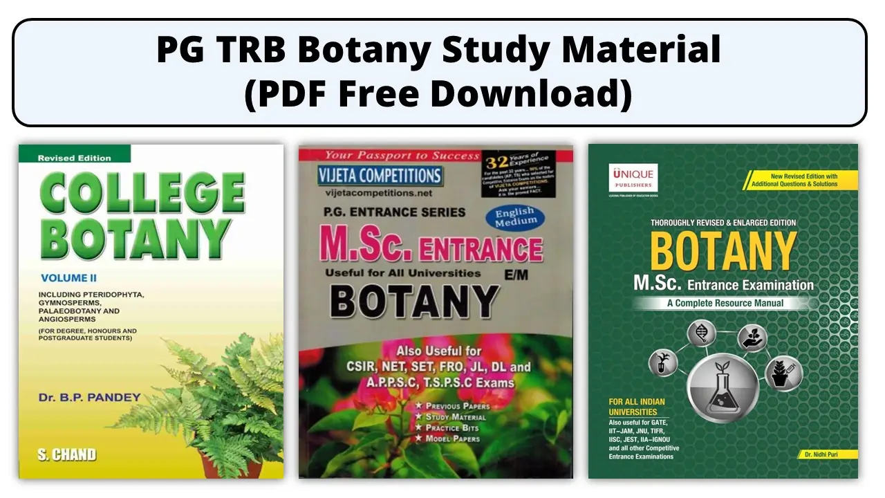 PG TRB Botany Study Material PDF Free Download